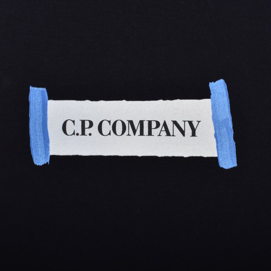 CP Company Jersey Logo T Shirt Navy | Mainline Menswear
